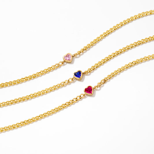 Birthstone Heart Bracelet