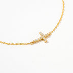 Diamond Pave Cross Bracelet