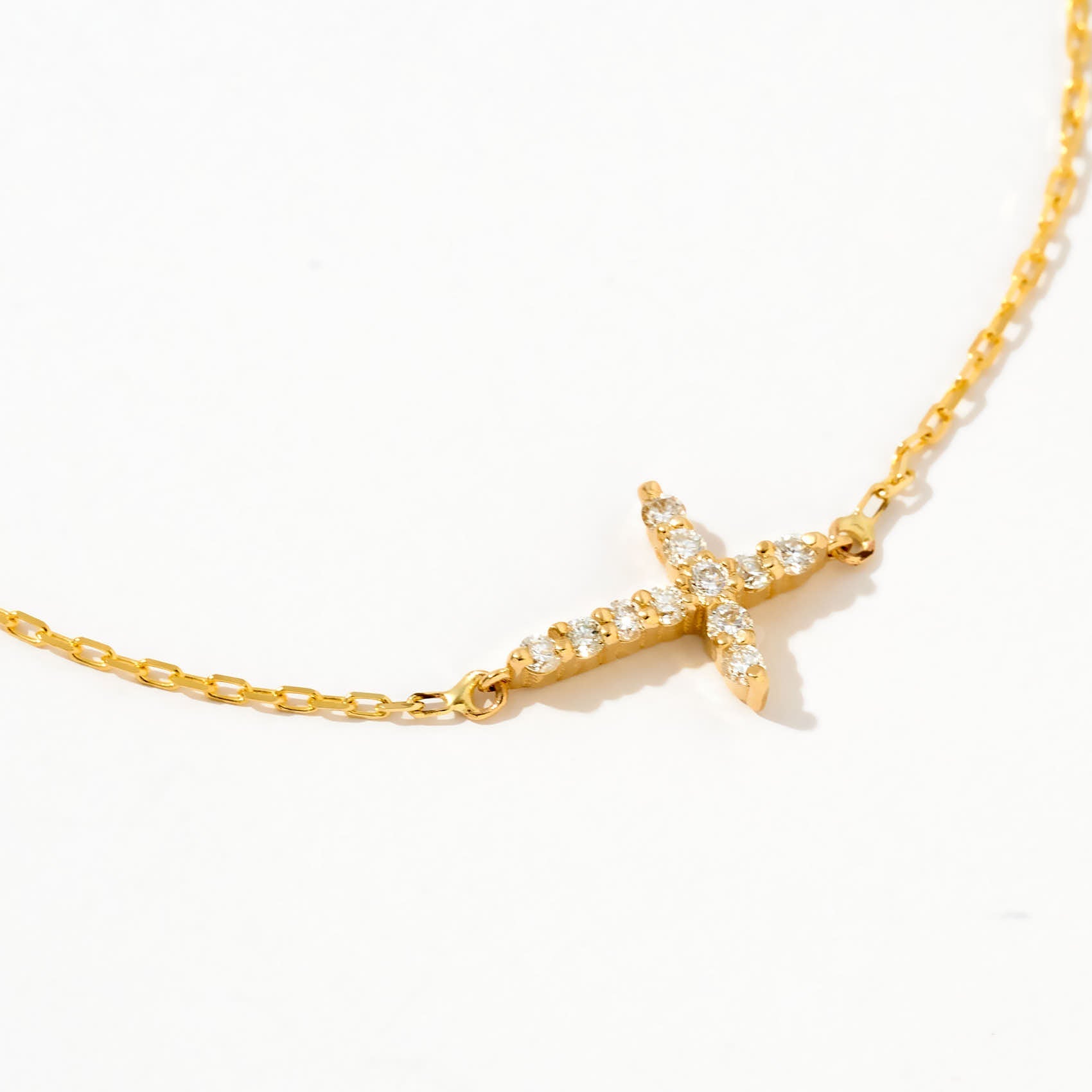 Diamond Cross Charm Bracelet