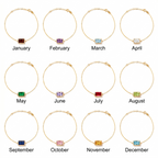 Baguette Birthstone Bracelet