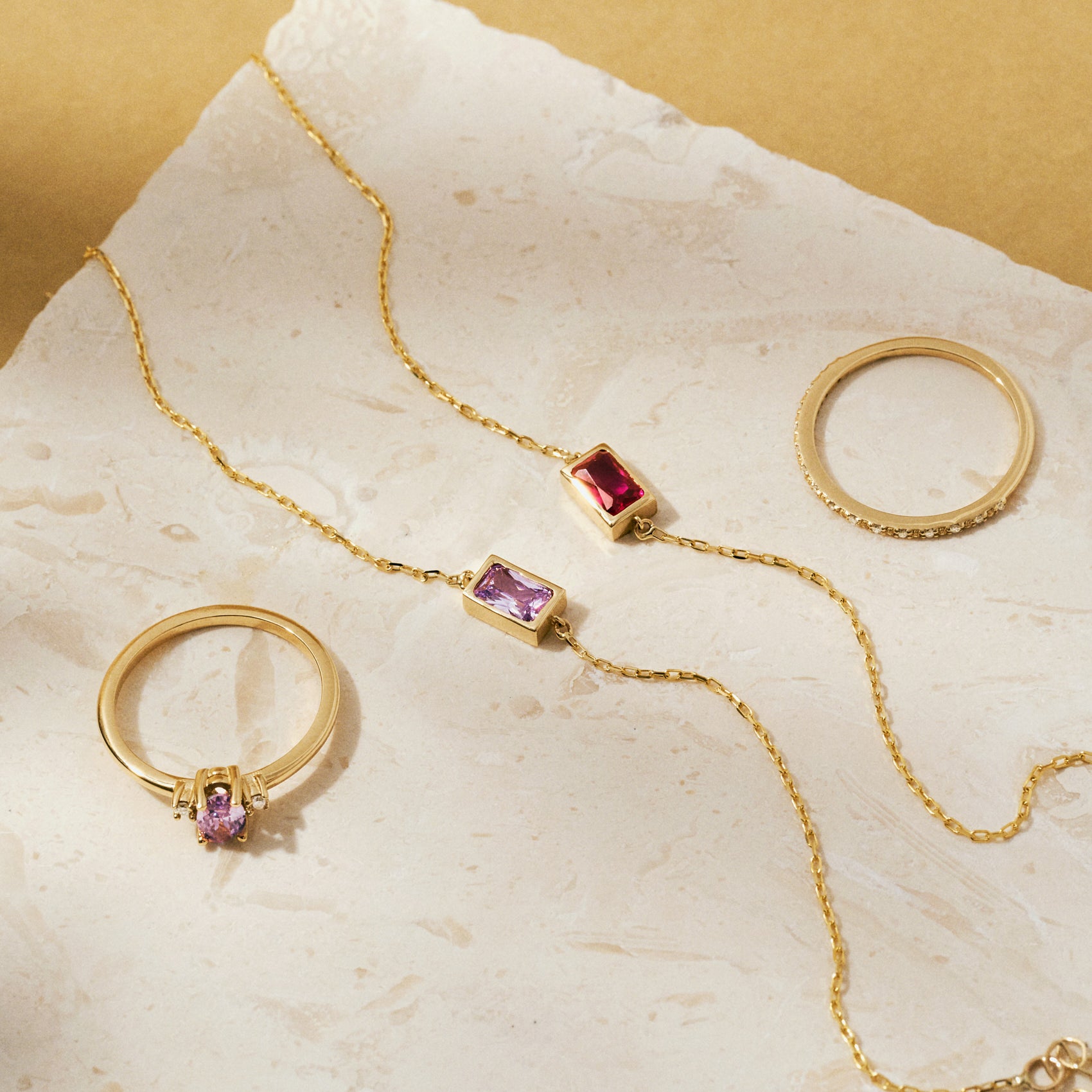 Baguette Birthstone Bracelet