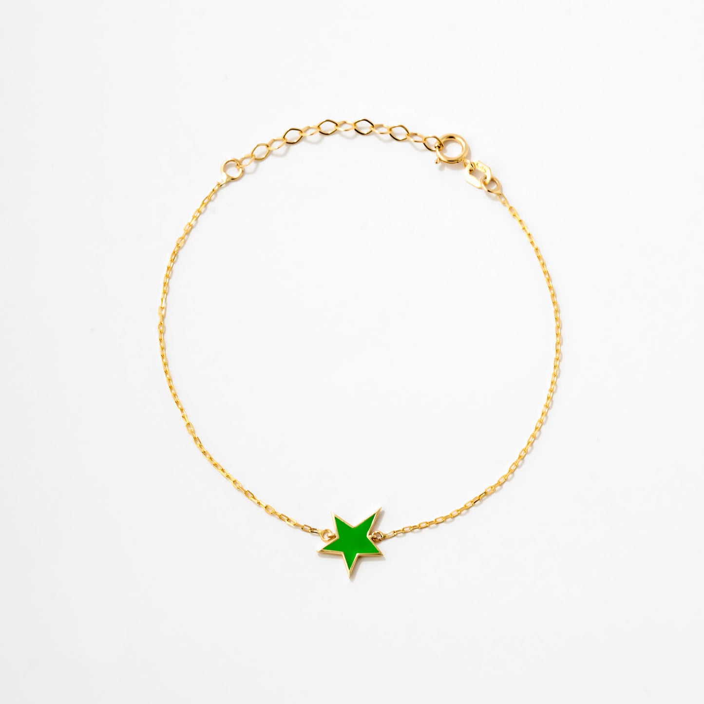 Enamel Star Bracelet in 14K Solid Gold