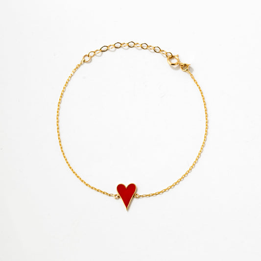 Enamel Heart Bracelet