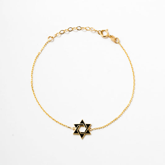 Enamel Star of David Bracelet