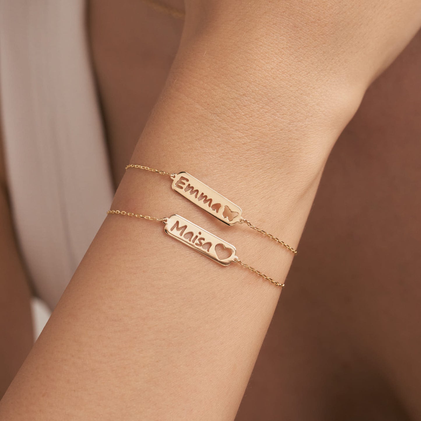 Kid Name Bracelet in 14k Solid Gold