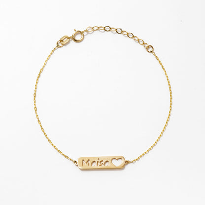 Kid Name Bracelet in 14k Solid Gold