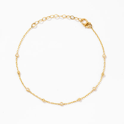 Diamonds and Beads by the Yard Drop Bracelet in 14K Solid Gold