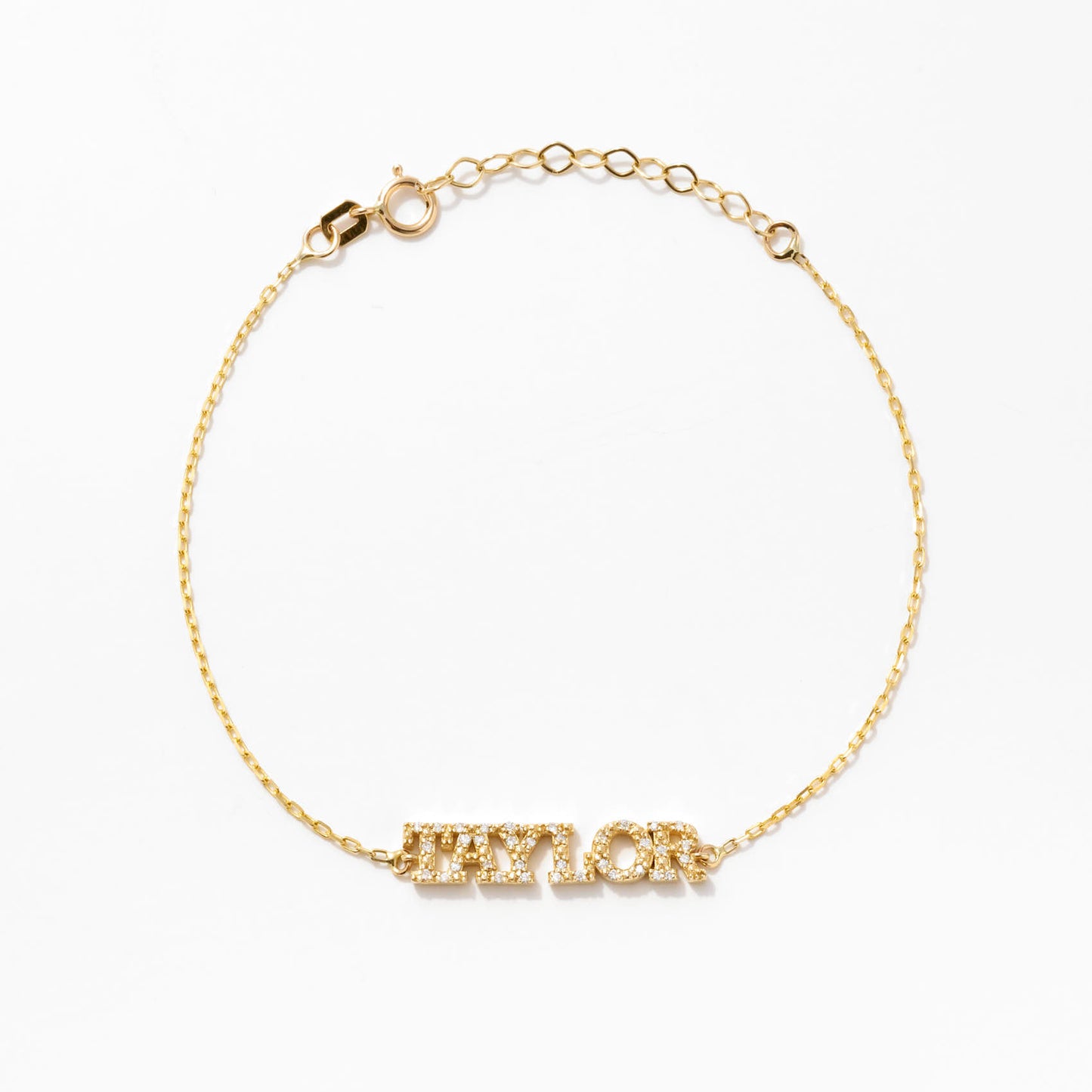 Diamond Name Bracelet in 14k Solid Gold