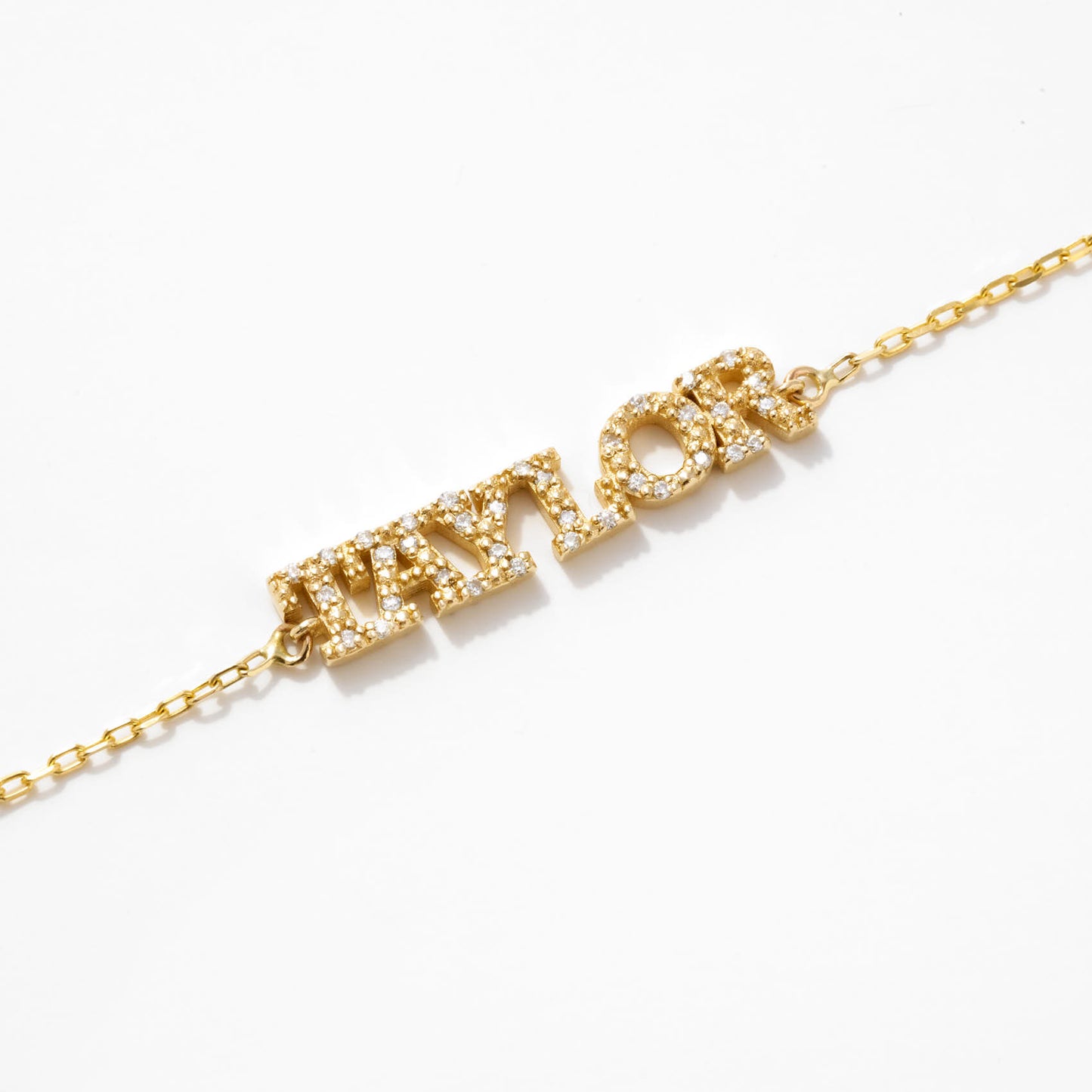 Diamond Name Bracelet in 14k Solid Gold