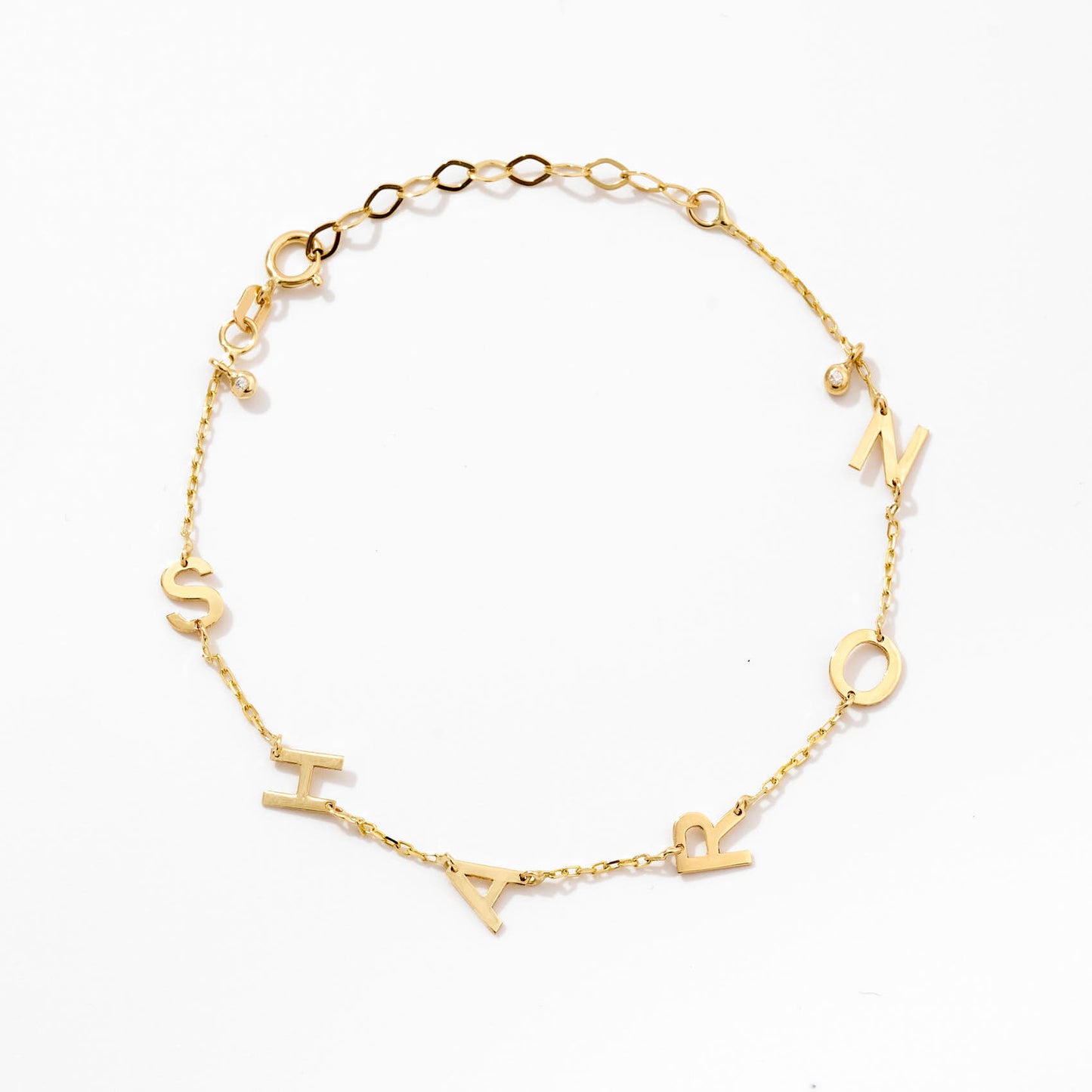 Letter Name Bracelet in 14k Solid Gold