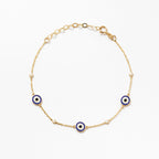 Diamond Evil Eye Station Bracelet