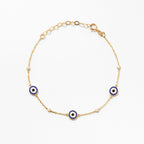 Diamond Evil Eye Station Bracelet