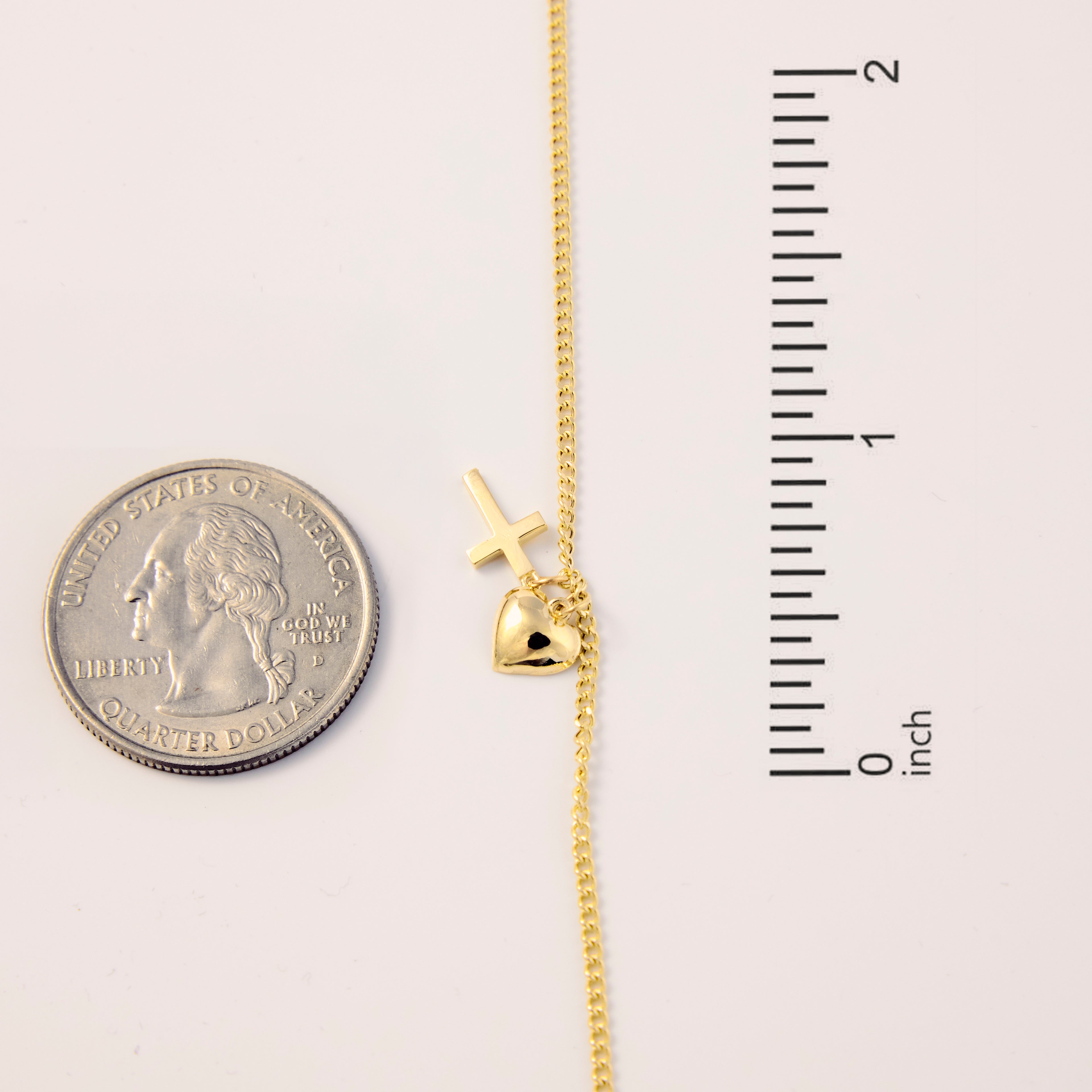 Cross and Heart Charm Bracelet