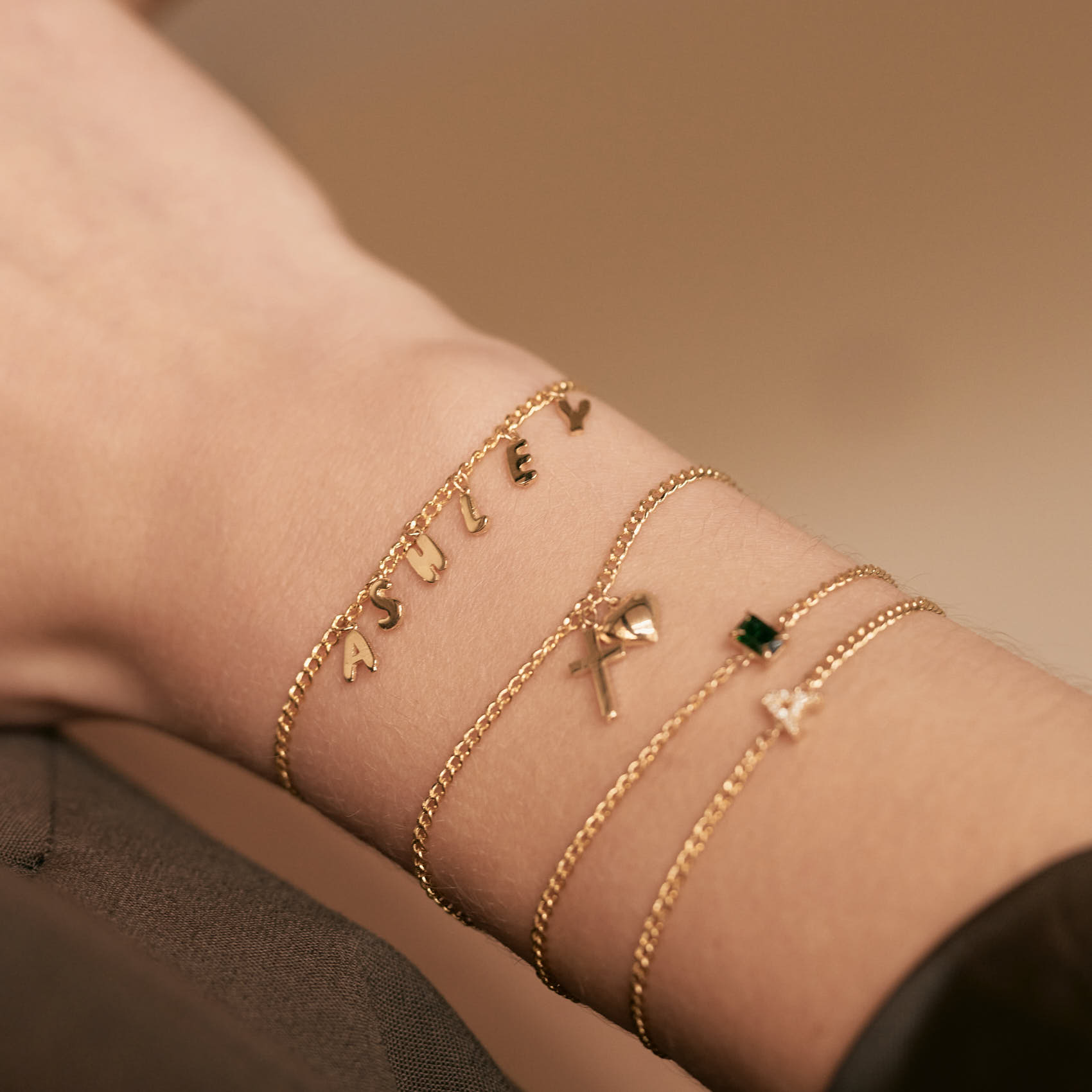 Cross and Heart Charm Bracelet