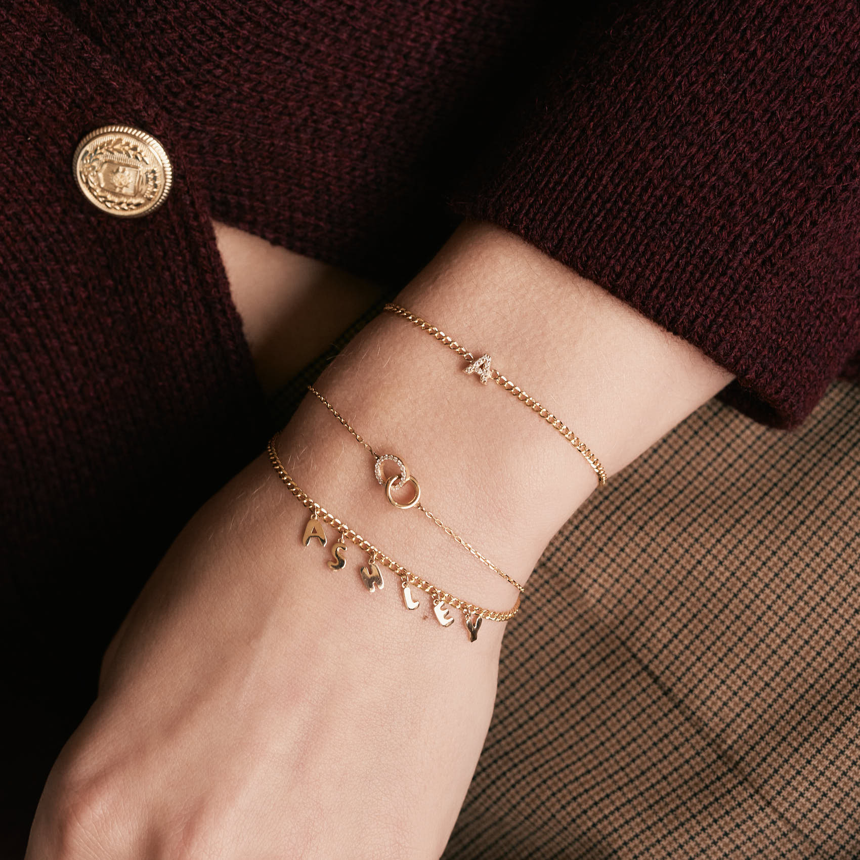 Diamond Initial Bracelet