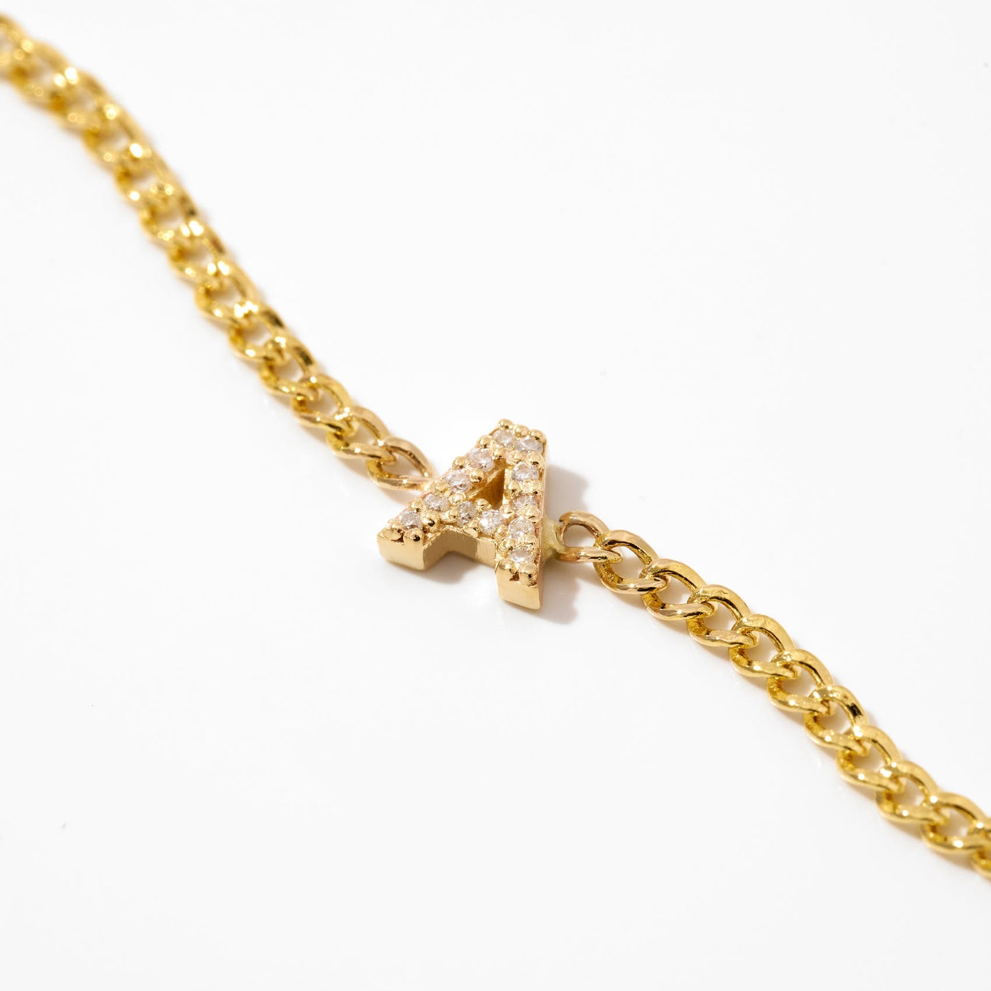 Diamond Initial Bracelet in 14k Solid Gold