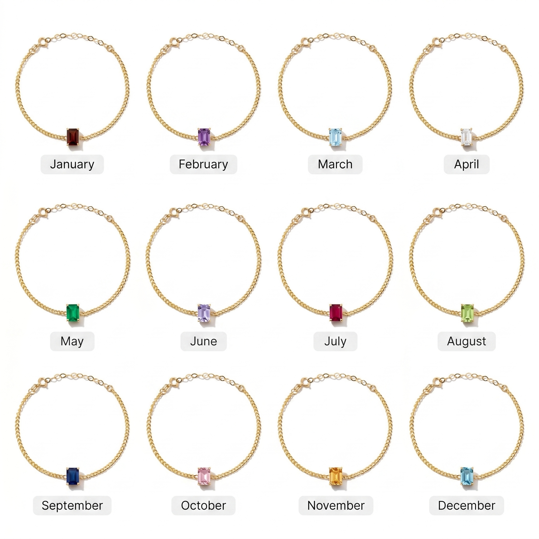 Birthstone Baquette Bracelet