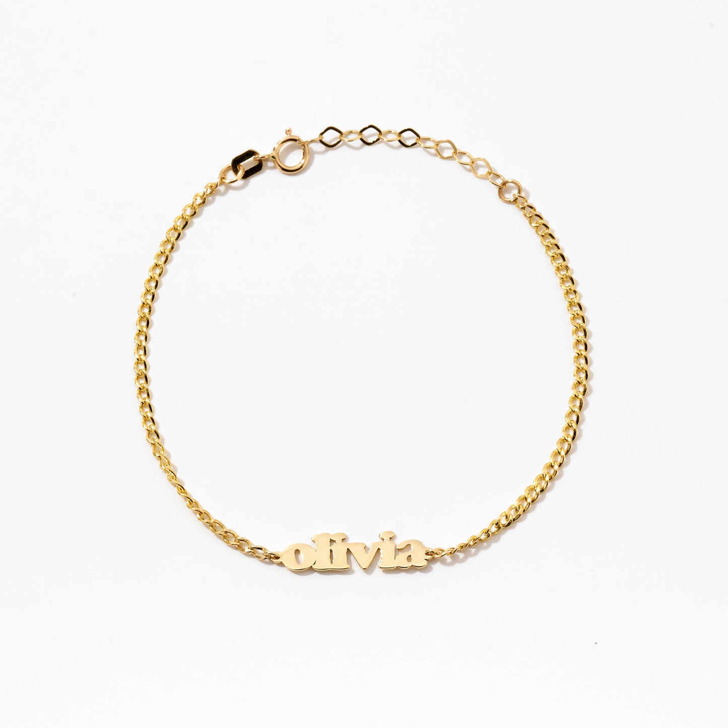 Personalized Mini Name Bracelet in 14k Solid Gold