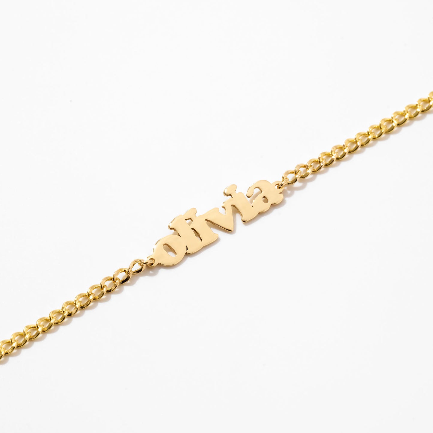 Personalized Mini Name Bracelet in 14k Solid Gold