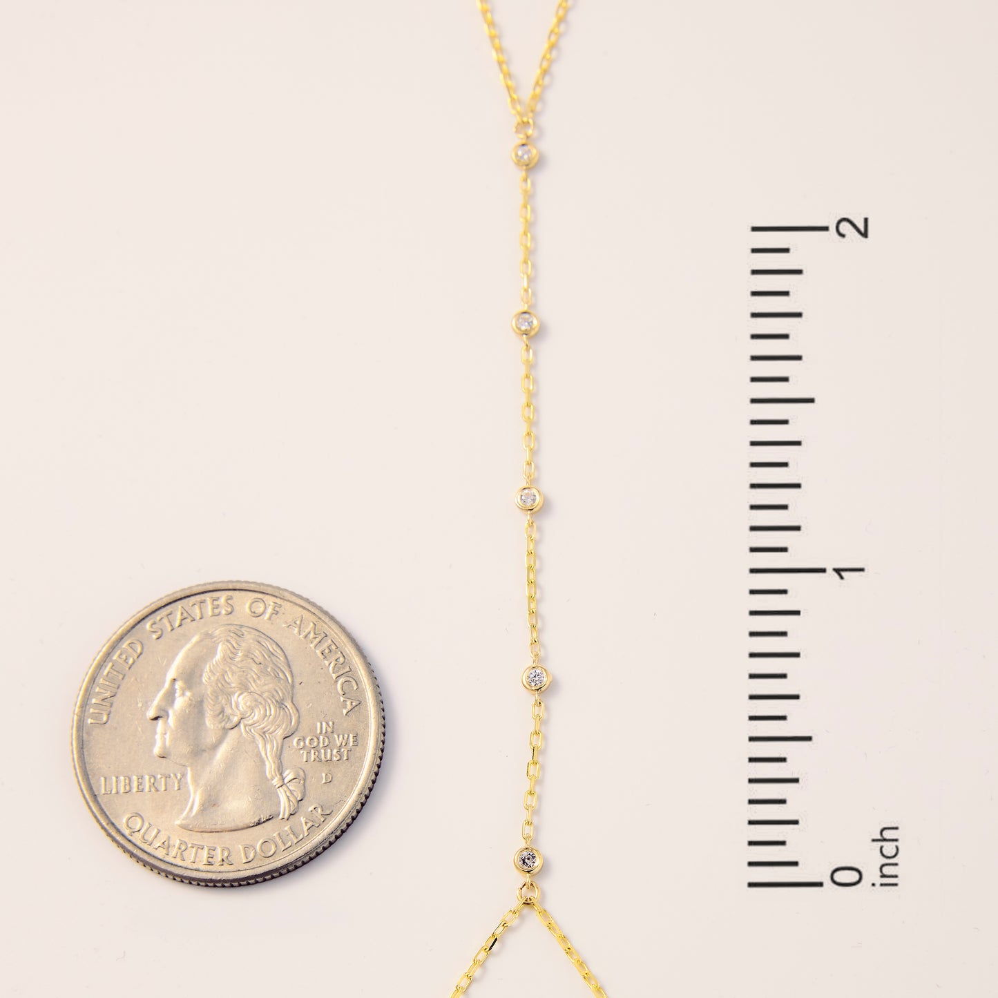 Diamond Bezel-Set Station Hand Chain Bracelet