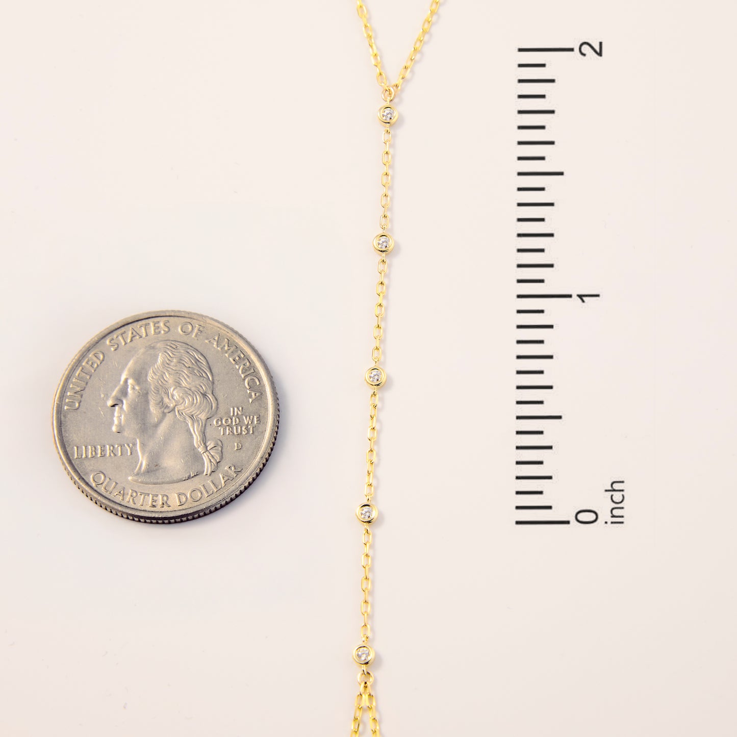 Bezel-Set Station Hand Chain Bracelet