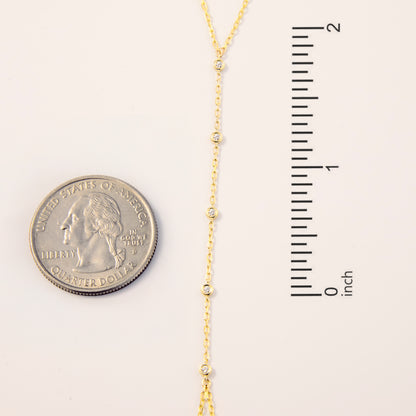 Bezel-Set Station Hand Chain Bracelet