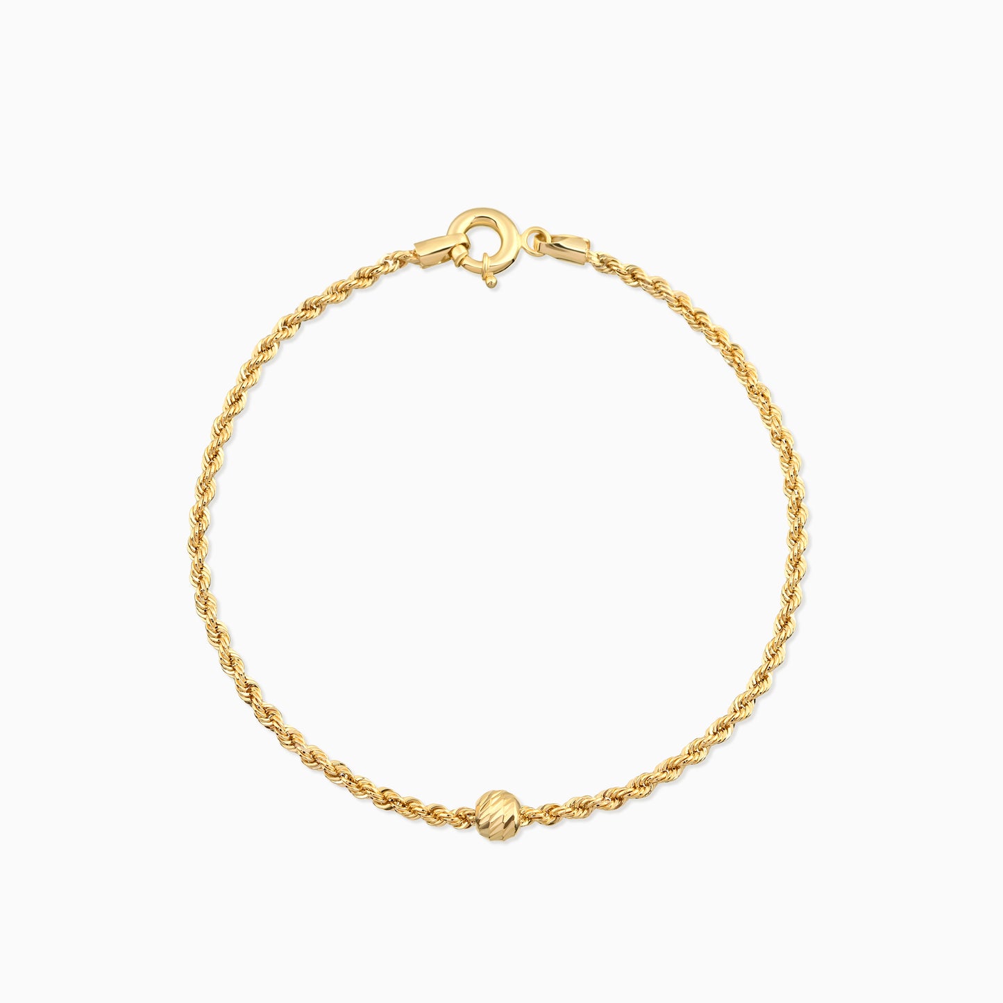 Dainty Rope Chain Bracelet with Bead
