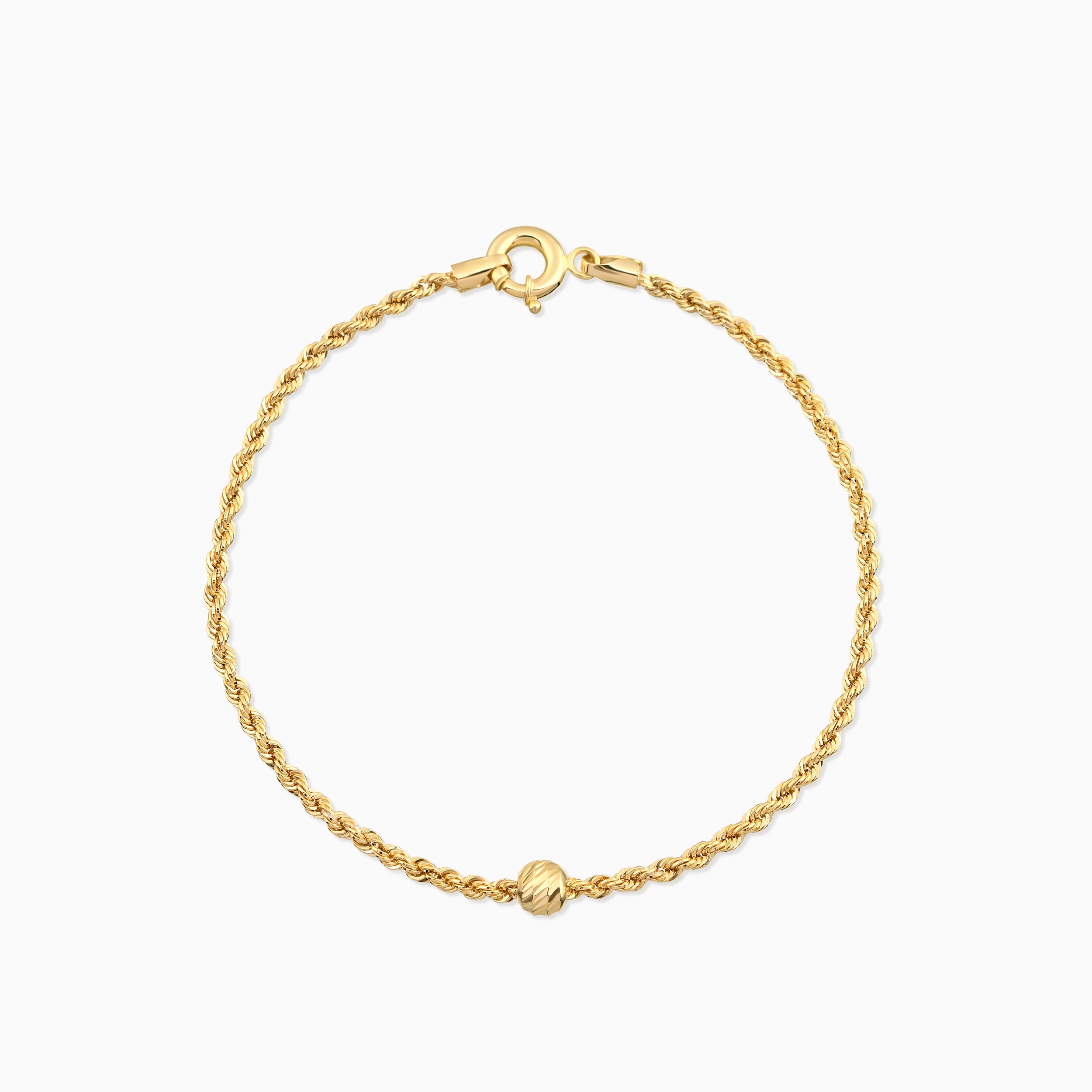 Dainty Rope Chain Bracelet with Bead