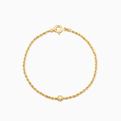 Dainty Rope Chain Bracelet with Bead