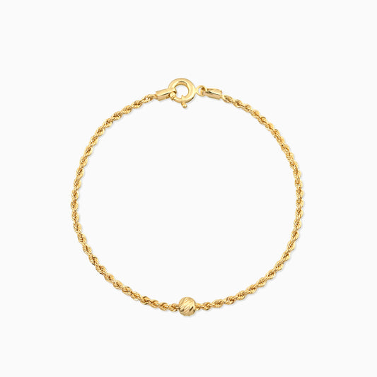 Dainty Rope Chain Bracelet with Bead