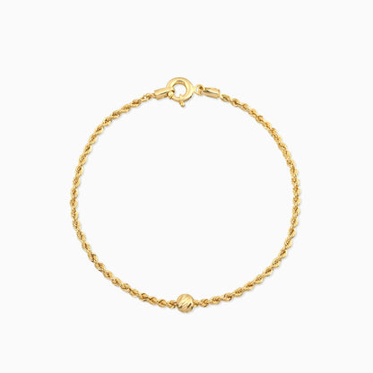 Dainty Rope Chain Bracelet with Bead