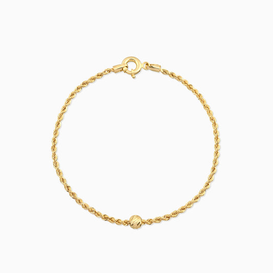 Dainty Rope Chain Bracelet with Bead