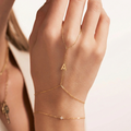 Dainty Initial Hand Chain Bracelet