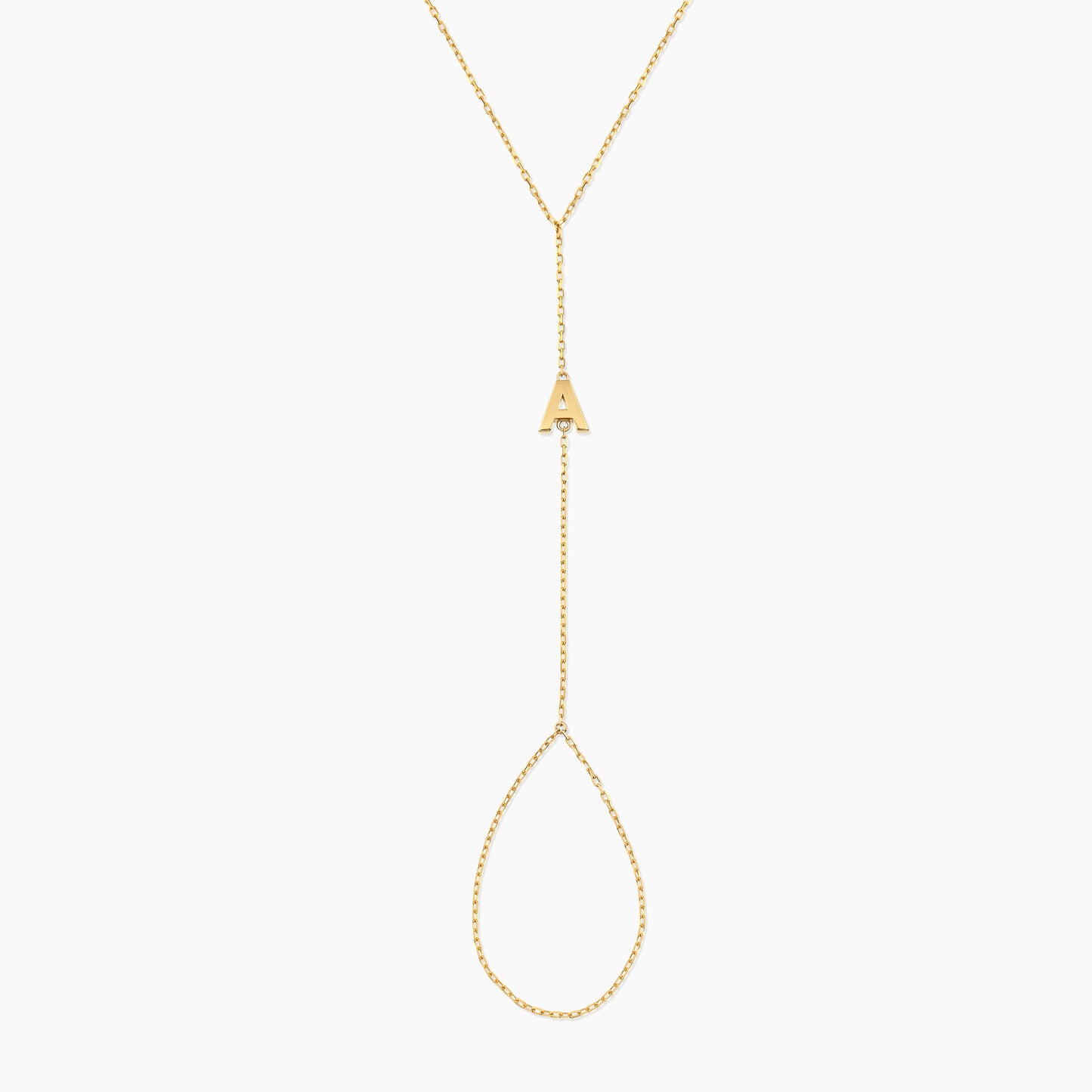 Dainty Initial Hand Chain Bracelet