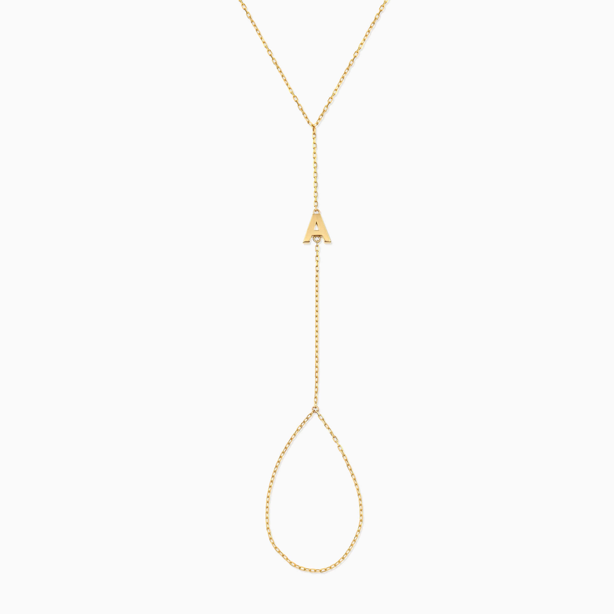 Dainty Initial Hand Chain Bracelet