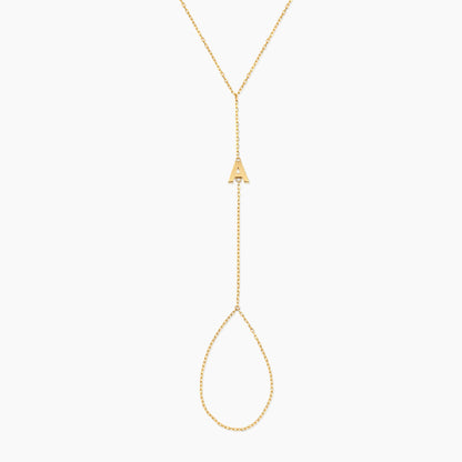 Dainty Initial Hand Chain Bracelet