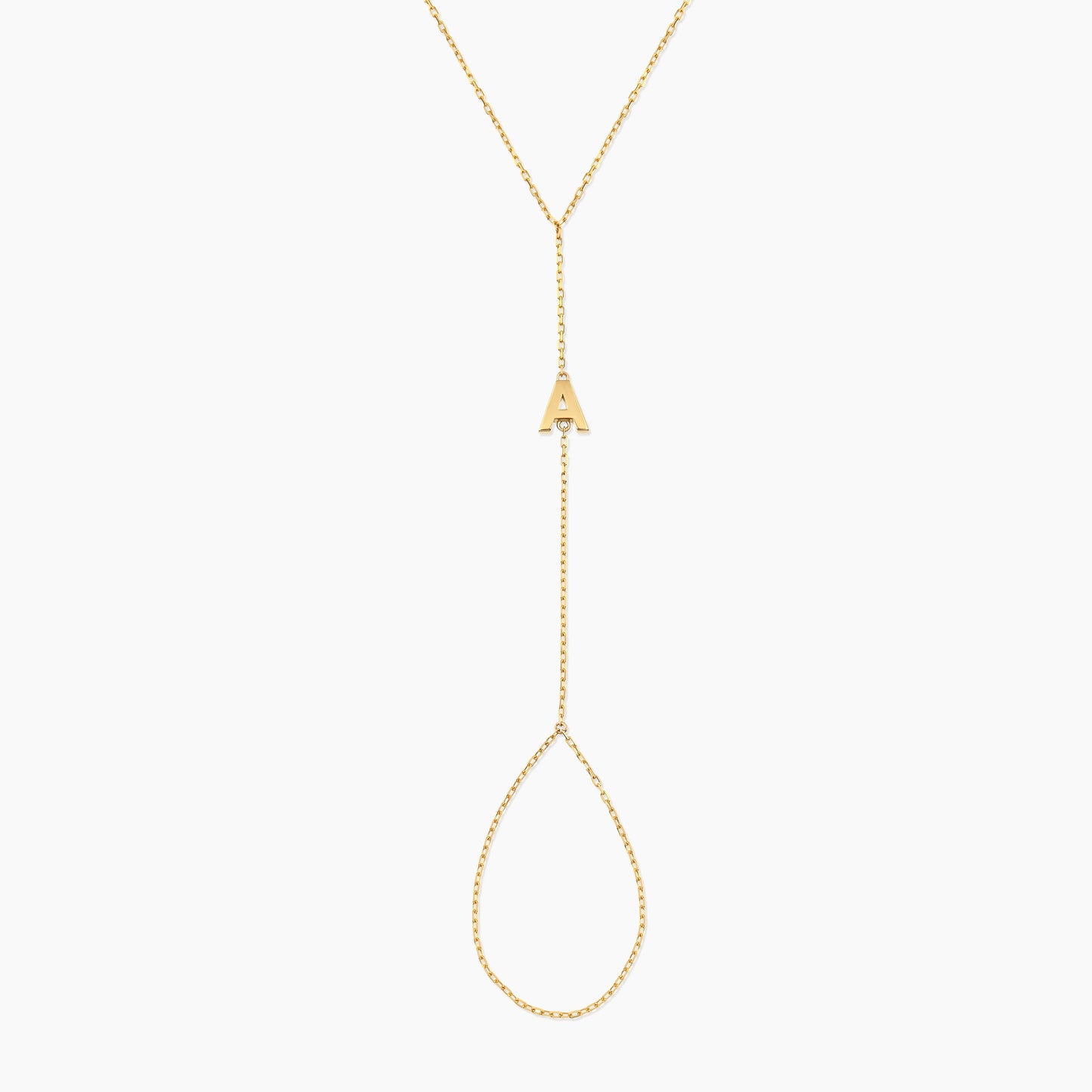 Dainty Initial Hand Chain Bracelet