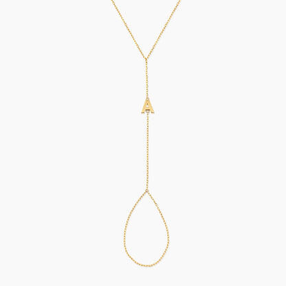 Dainty Initial Hand Chain Bracelet