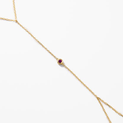 Birthstone Hand Chain Bracelet