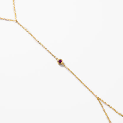 Birthstone Hand Chain Bracelet