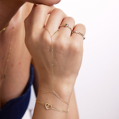 Beaded Hand Chain Bracelet