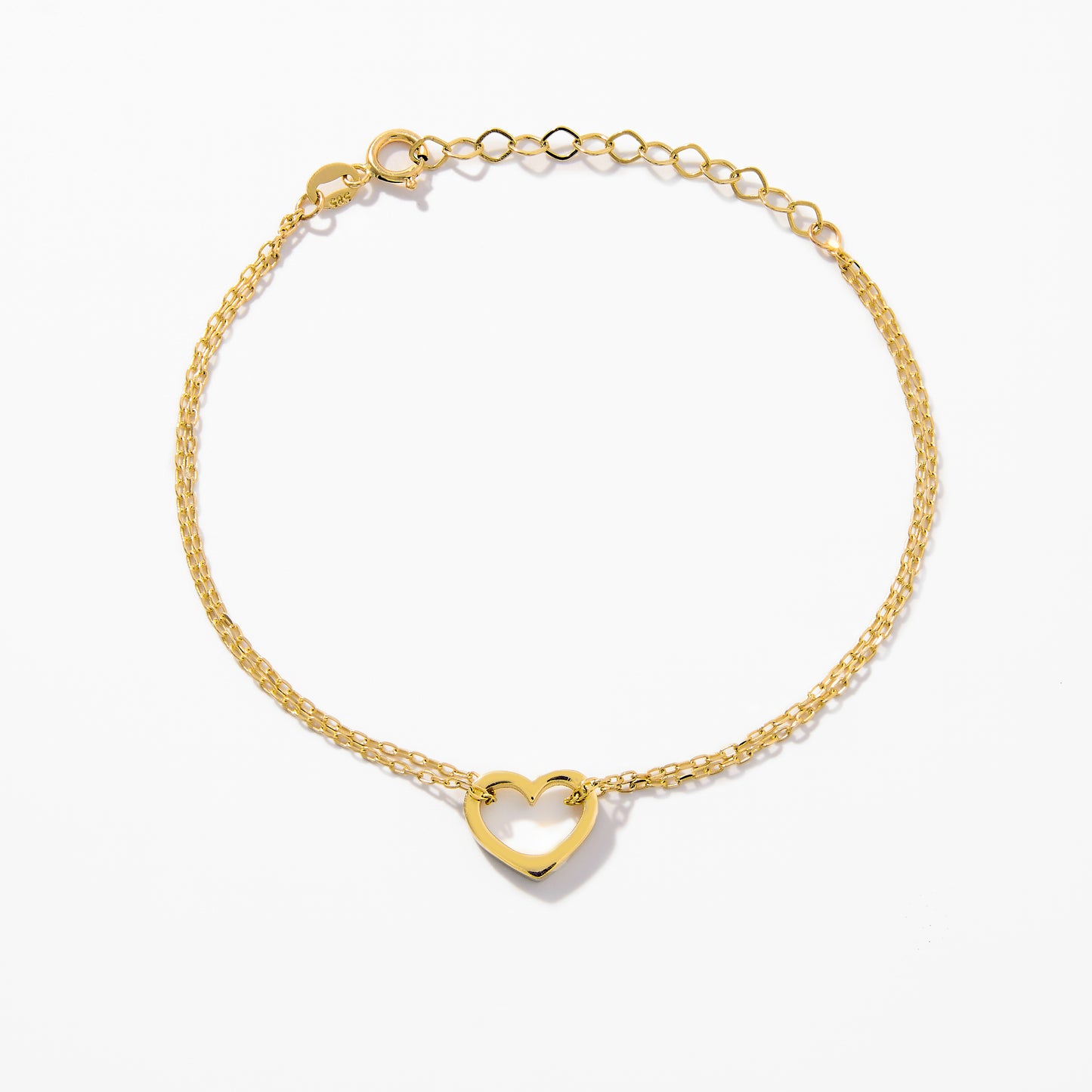 Double Chain Heart Bracelet