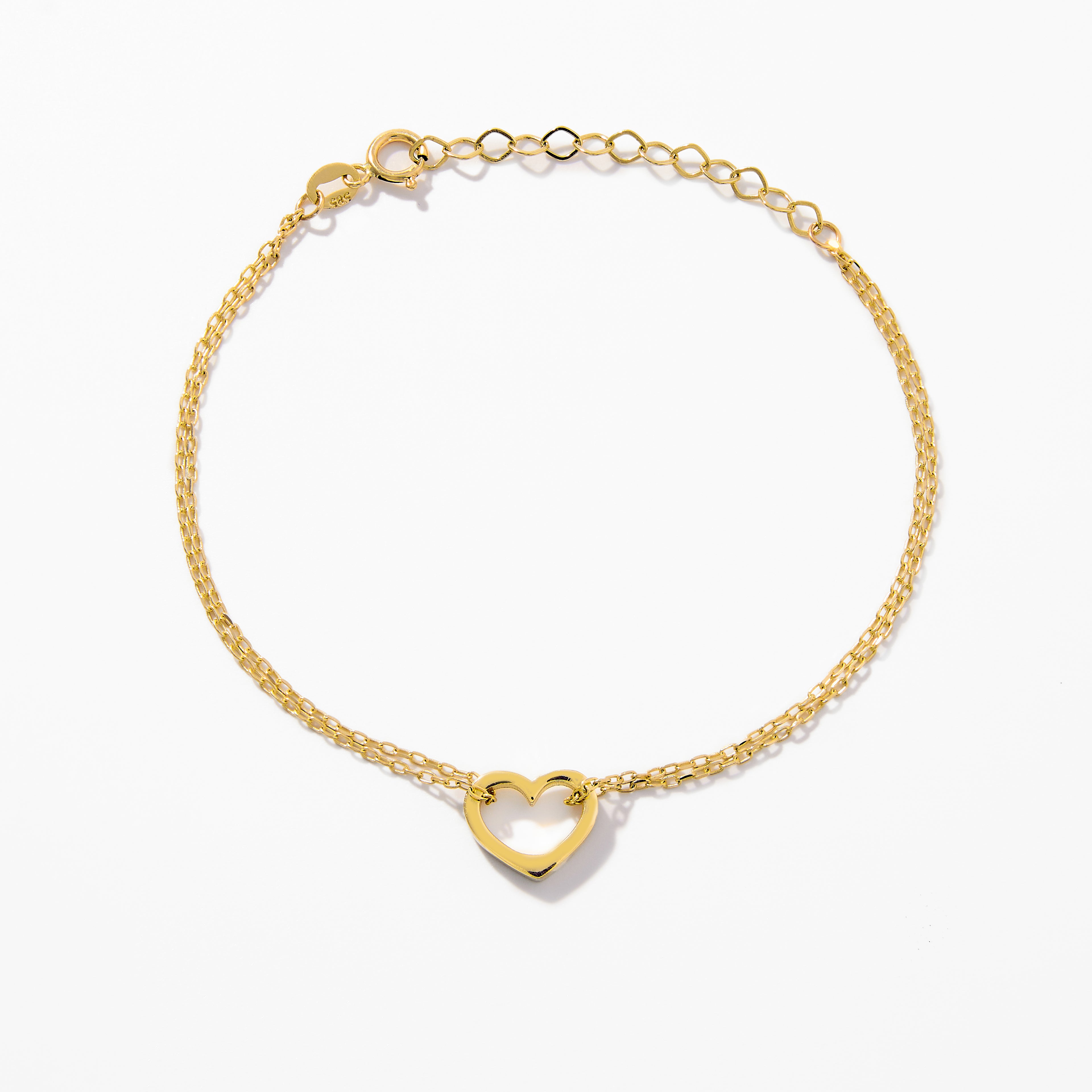 Double Chain Heart Bracelet