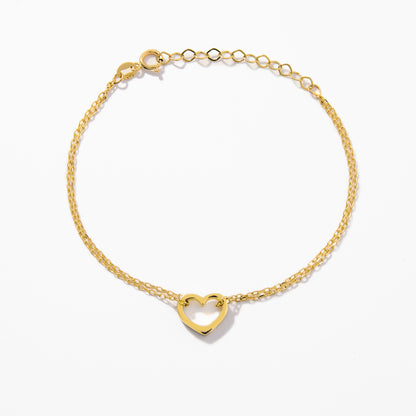 Double Chain Heart Bracelet