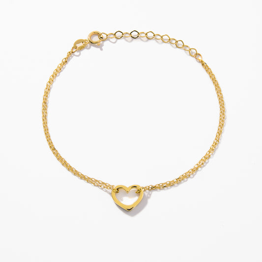 Double Chain Heart Bracelet