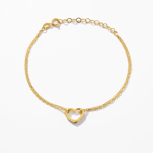 Double Chain Heart Bracelet