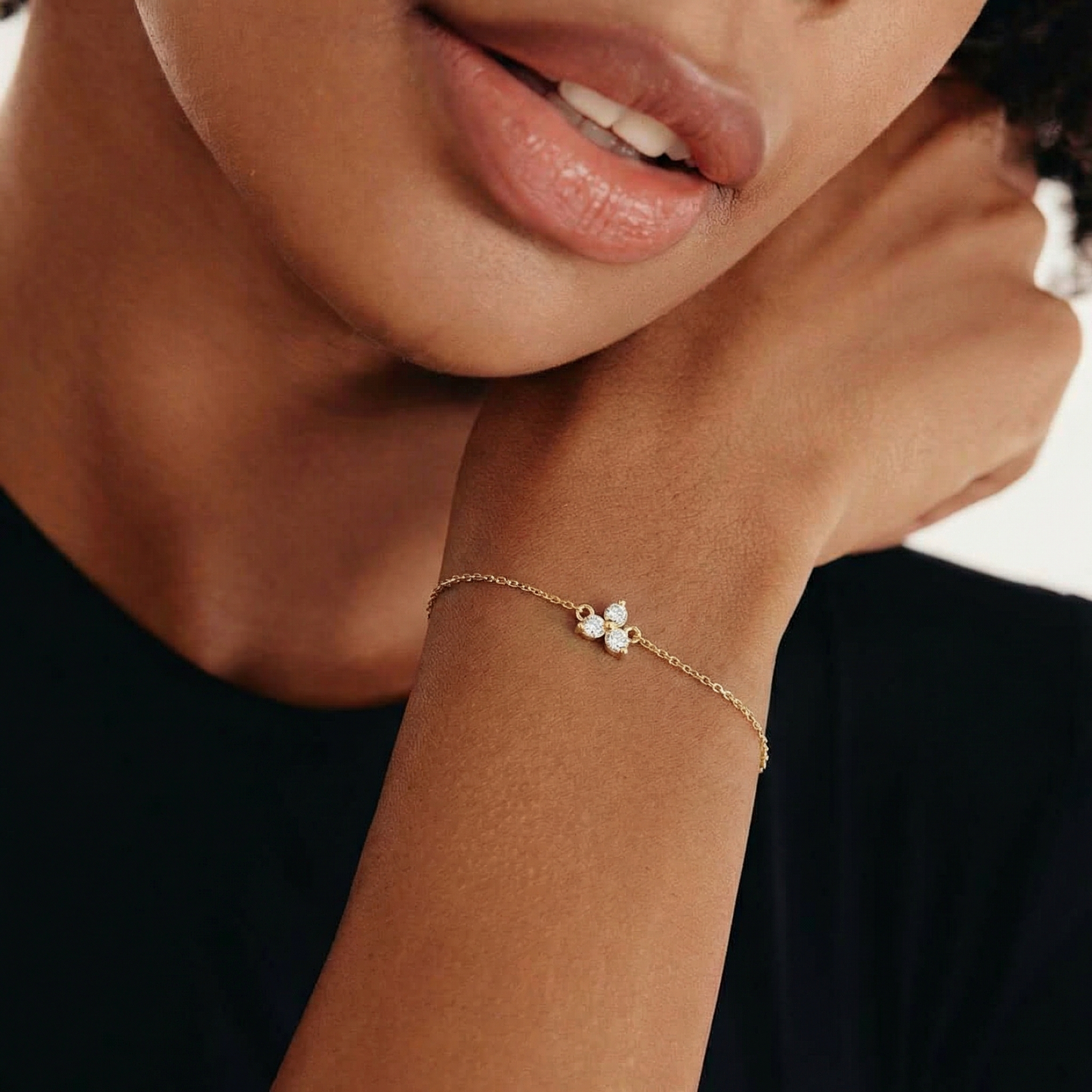 3-Stone Lotus Bracelet