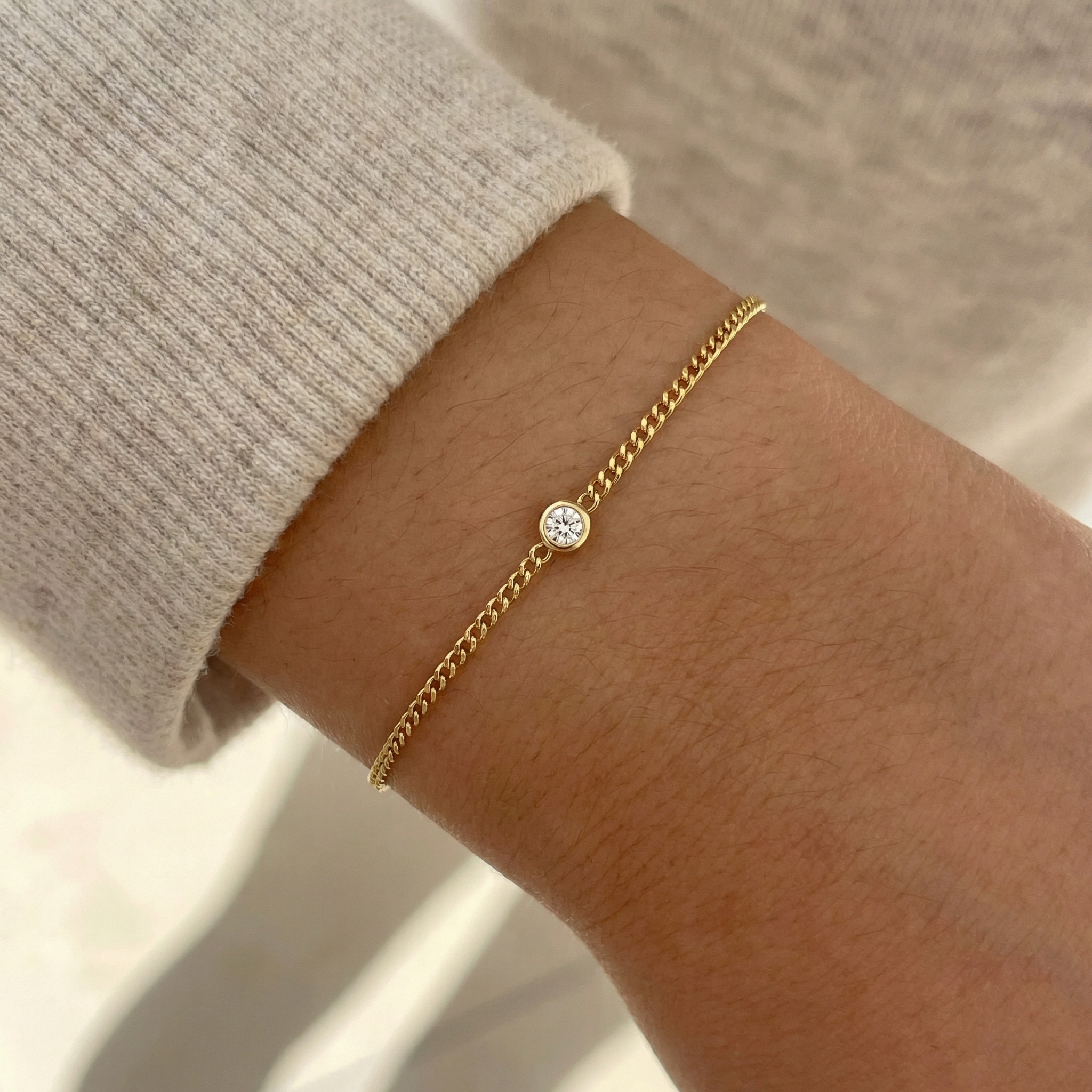 Solitaire Bezel Set Diamond Bracelet