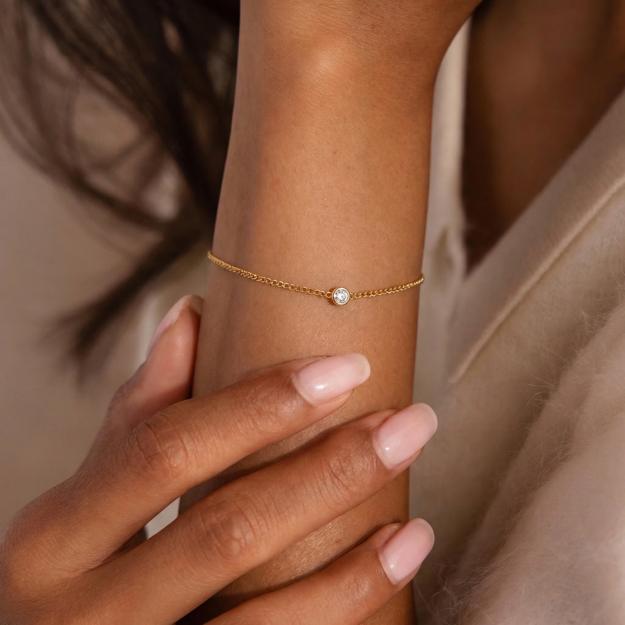 Solitaire Bezel Set Diamond Bracelet
