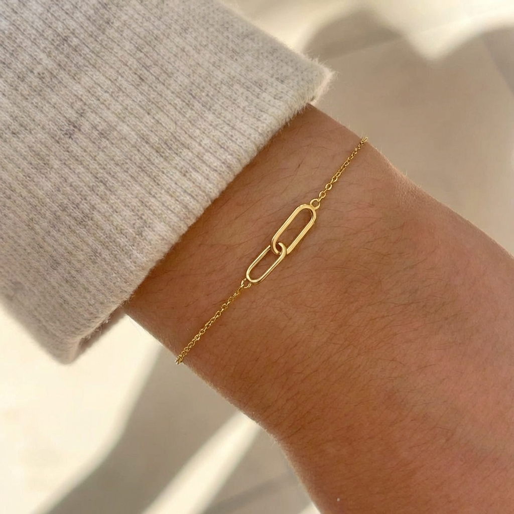 Double Interlocking Paperclip Bracelet
